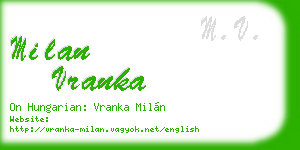milan vranka business card